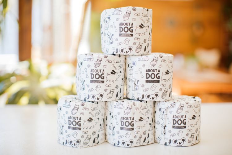 About A Dog - Recycled Toilet Paper in Australia - Pretty Fluffy