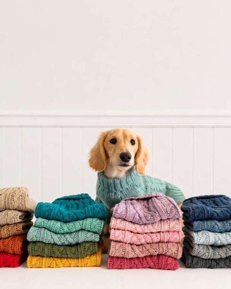 Coco & Pud Dachshund Cable Sweater