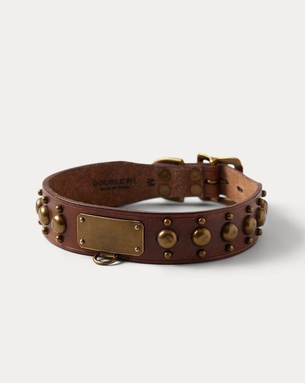 Ralph Lauren Studded Leather Dog Collar