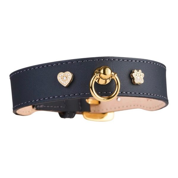 Mayadoro Signature Dog Collar Black with Diamonds