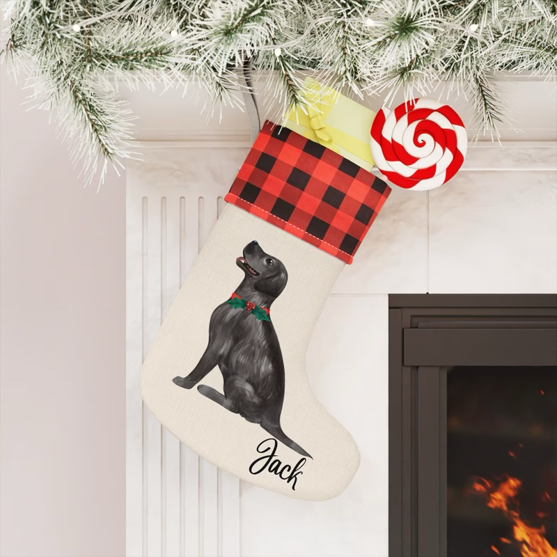 Yellow Lab Personalized Dog Needlepoint Stocking