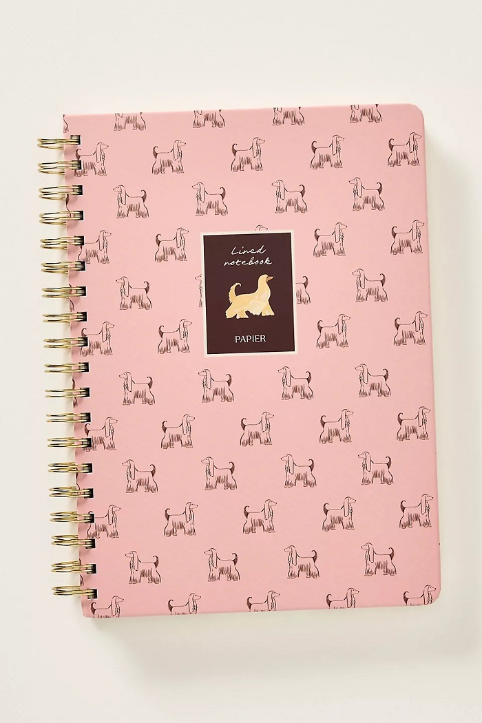 Anthropologie X Papier Afghan Hounds B5 Spiral Lined Notebook