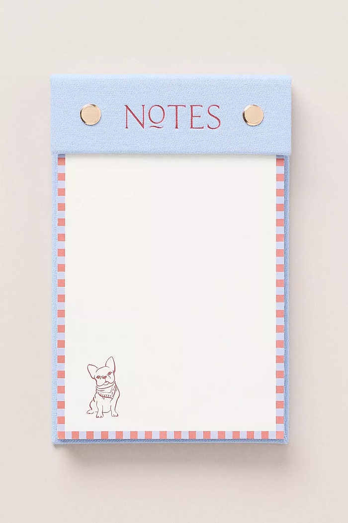 Dog Icon Fabric Bound Notepad