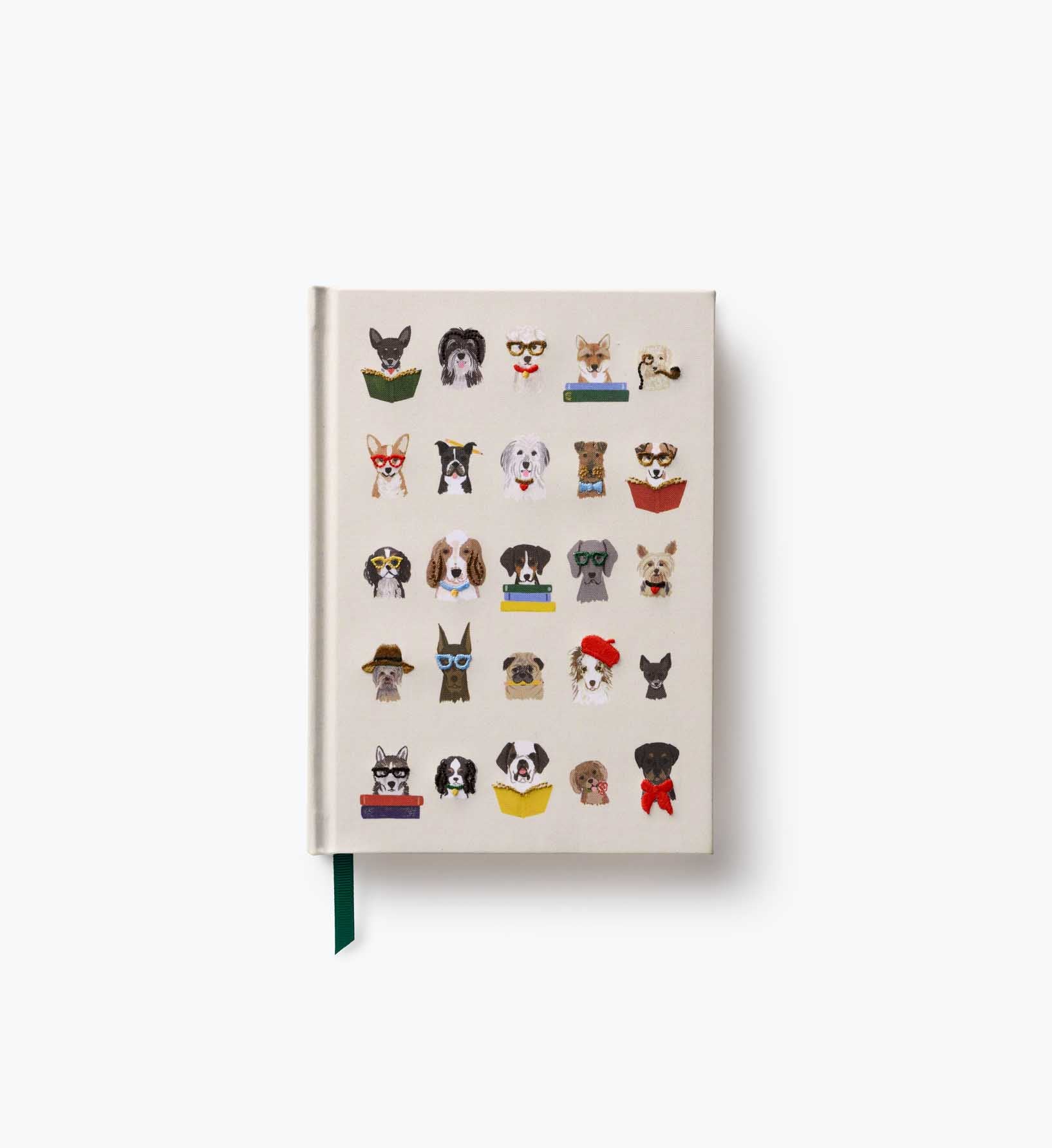 Rifle Paper Co Studious Dogs Embroidered Journal