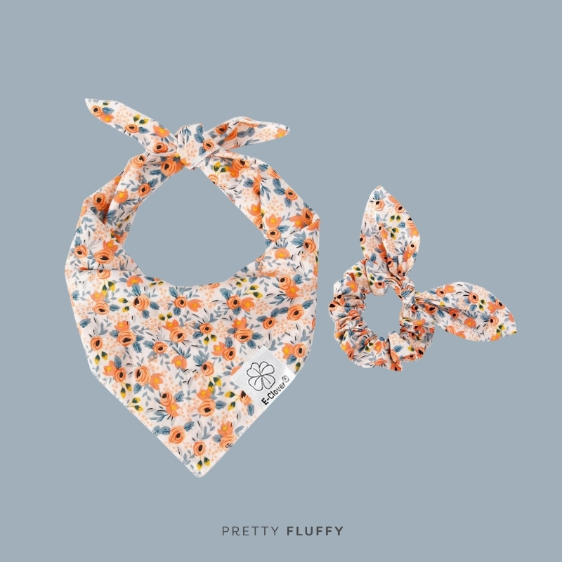 E-Clover Dog Bandanas & Matching Scrunchie Set