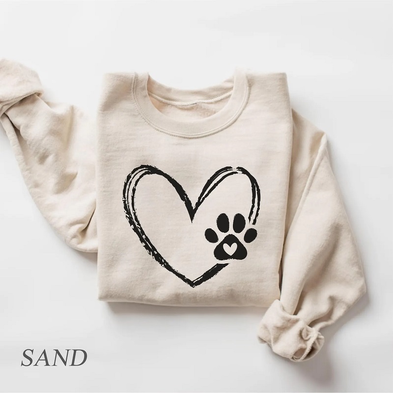Paw Heart Valentines Sweatshirt by Print Boutique 4U