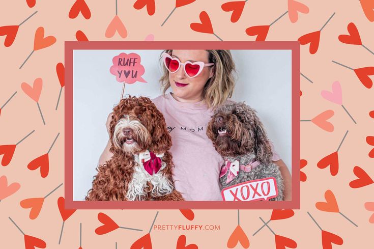 Cute Dog Valentine's Day Photo Shoot - Free Valentine's Day Photo Booth Printables at Pretty Fluffy