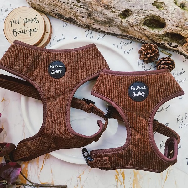 Pet Pooch Boutique Coffee Bean Brown Cord Puppy Dog Harness