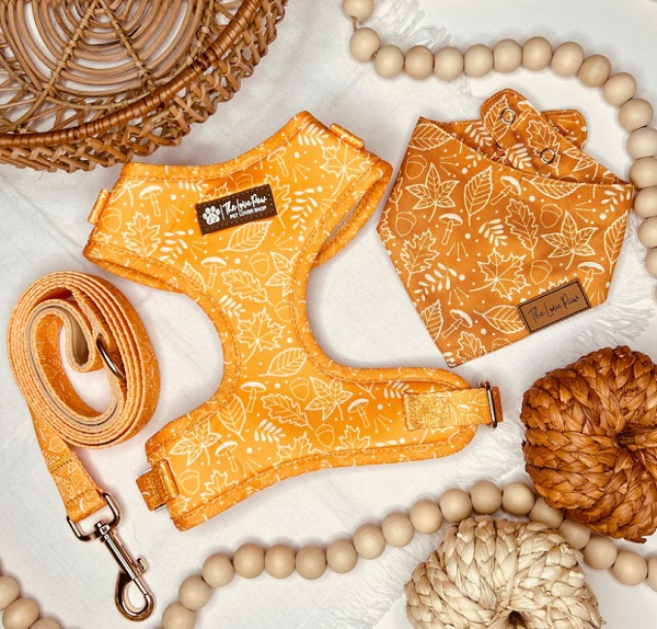 The Love Paw Autumn Leaves Dog Harness