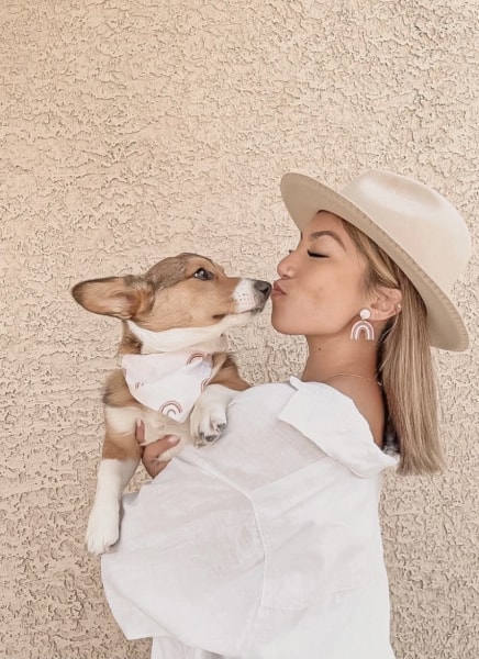 Dog mom with corgi. Best Dog Mom Quotes to celebrate National Dog Moms Day