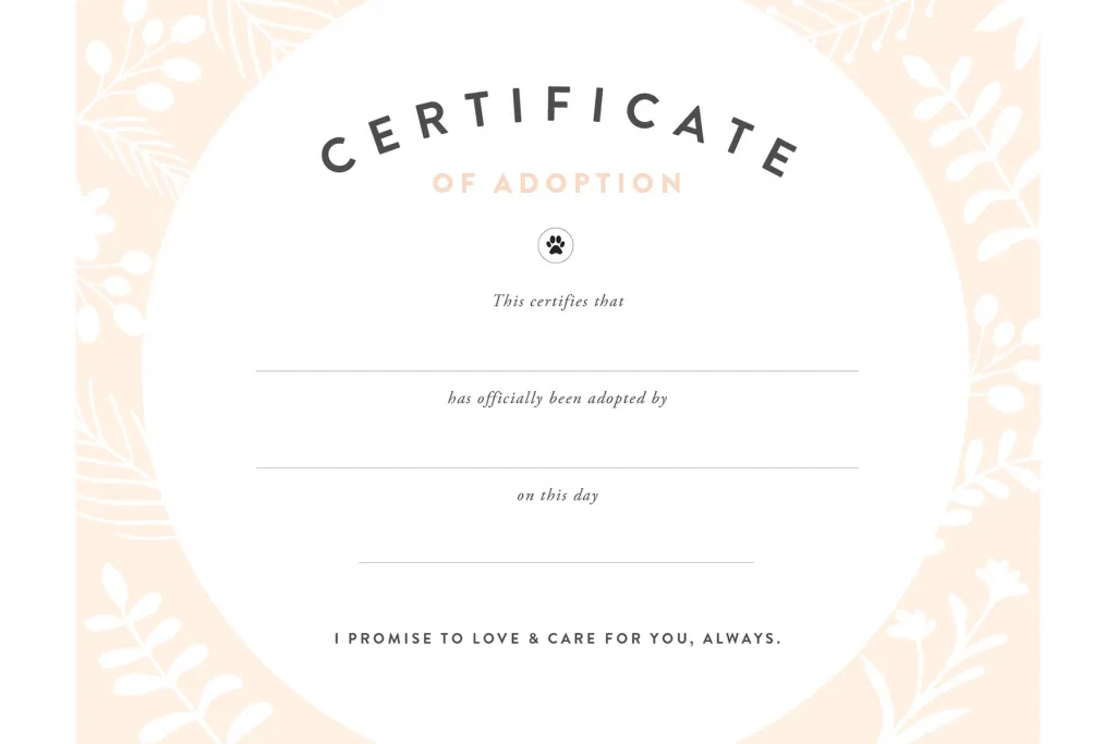 DIY Rescue Dog Adoption Certificate | Pretty Fluffy