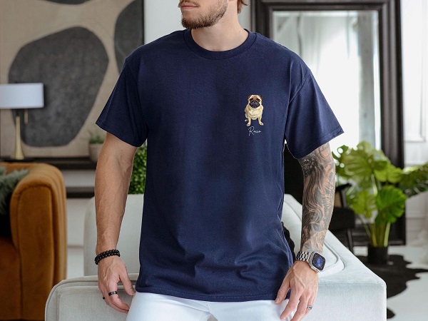 Custom pet pocket print shirt by Pixie and Elf Boutique