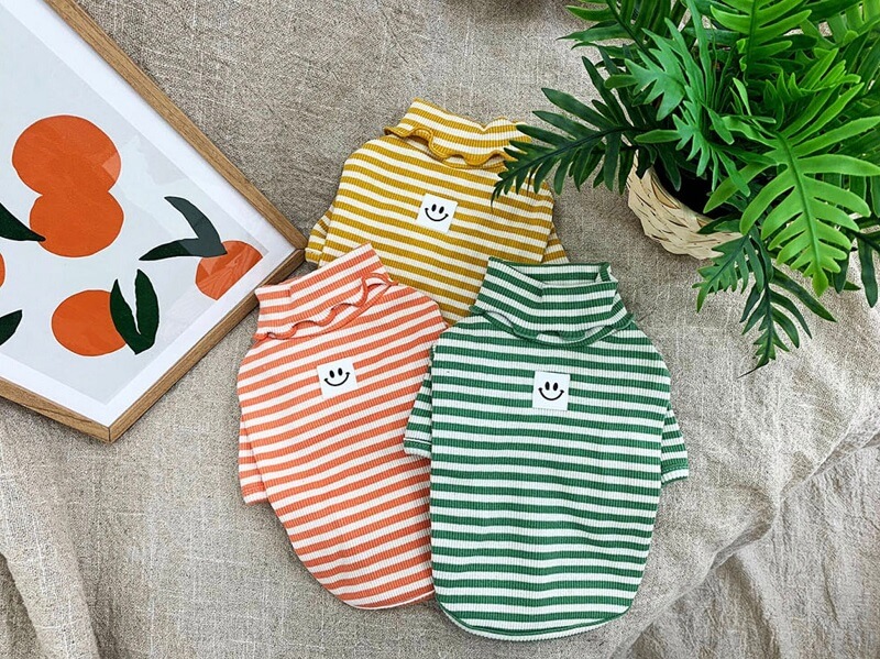 NKpup Stripe Turtleneck Knit Dog Sweater 