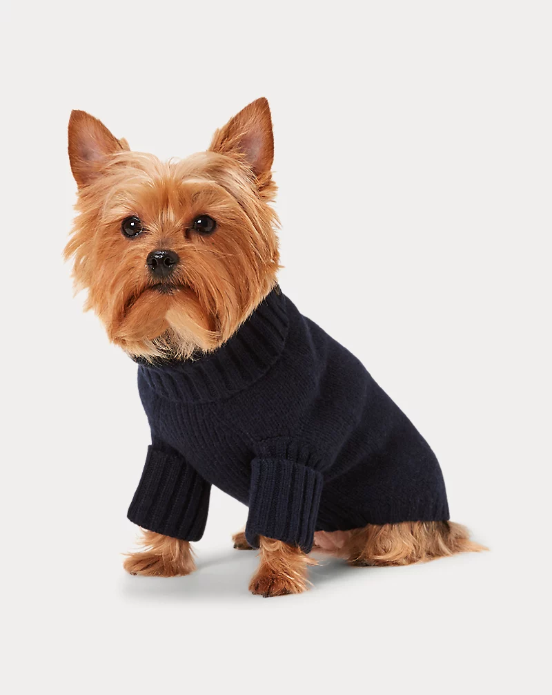 Ralph Lauren Cable Knit Polo Bear Dog Sweater 