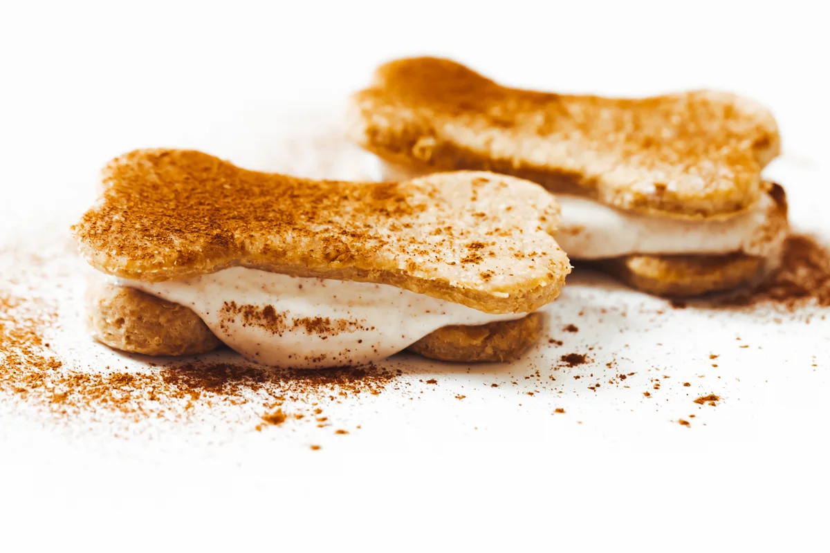 ice cream sandwich dog cookie treat dusted in cinnamon