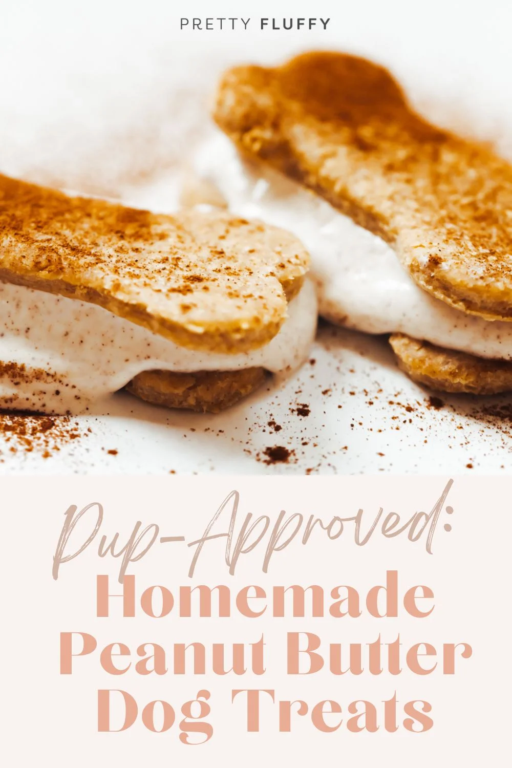 peanut butter dog cookies turned into a doggie icecream sandwich