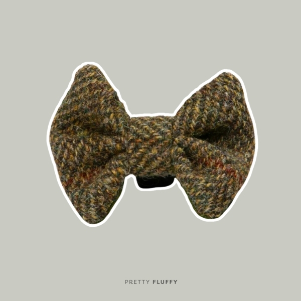 Totally Traditional Herringbone Luxury Harris Tweed Dog Bow Tie