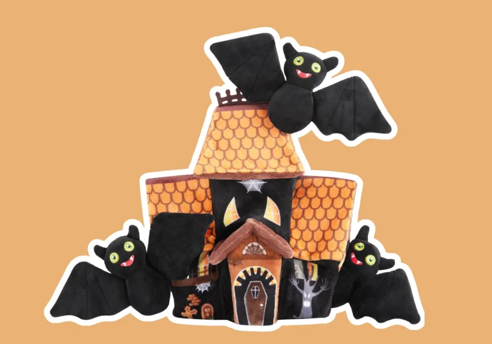 Frisco Halloween Haunted House Hide & Seek Puzzle Plush Squeaky Dog Toy