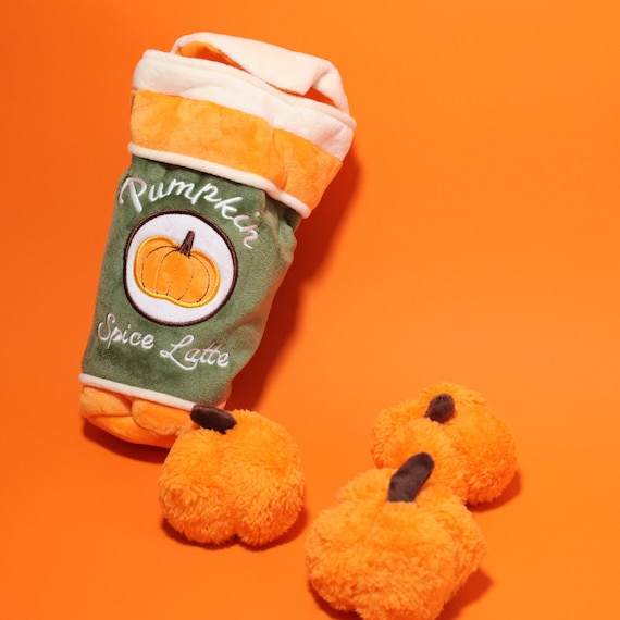 Dog Plush Sound Doll, Beverage Ice Cream Themed Soft Puppy, Dog Toys, Snuffle, Interactive, Dog Gift, Halloween Gift, Pumpkin Spice Latte