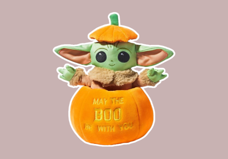 STAR WARS Halloween THE MANDALORIAN GROGU in a Pumpkin 2-in-1 Plush Squeaky Dog Toy