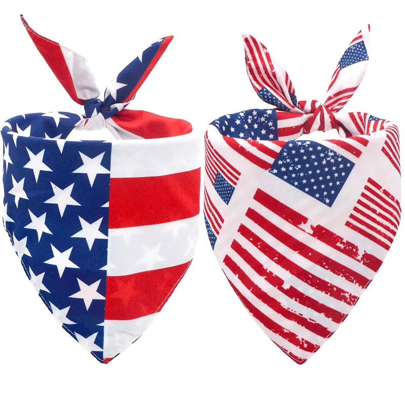 Afoxsos Patriotic Dog Bandanas