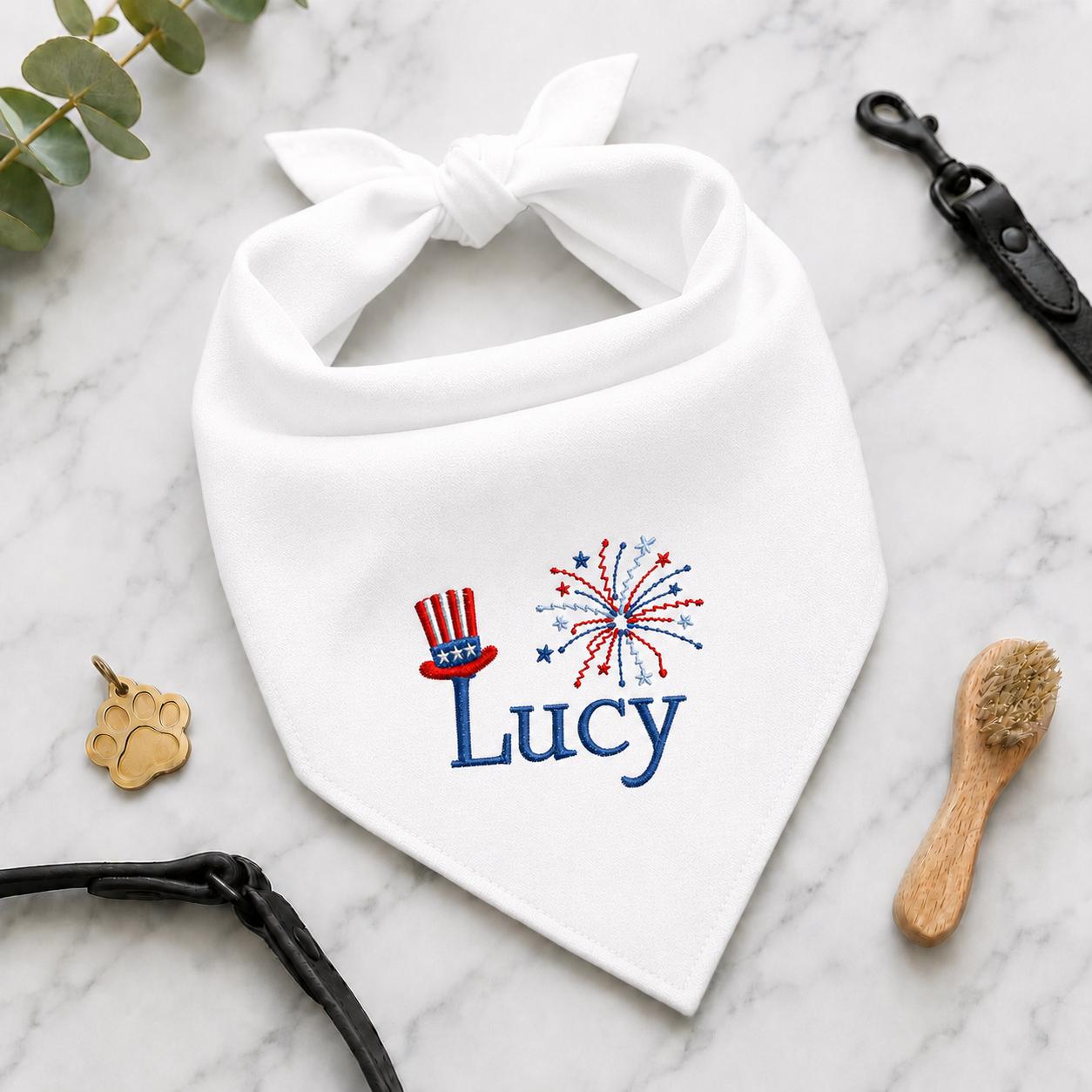 Crafted by Compass Personalized 4th of July Pet Bandana