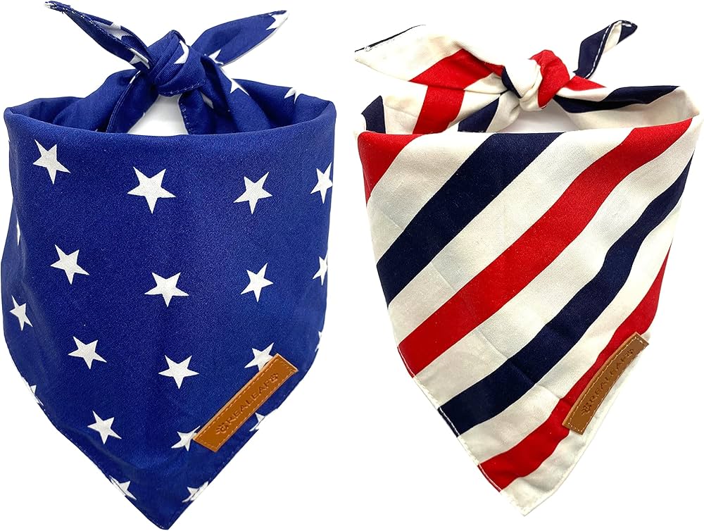 Realeaf American Flag Dog Bandanas