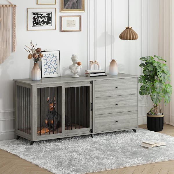 FUFU&GAGA Wooden Dog Crate Furniture