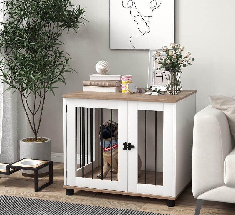 PawHut Dog Crate Furniture -best dog crates