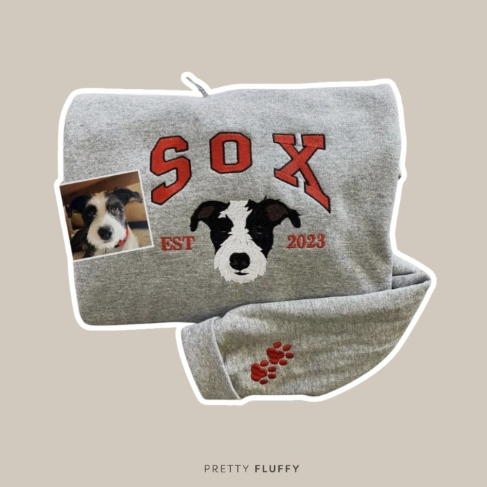 COUPLEHOODIES Custom Dog Portrait Sweatshirt