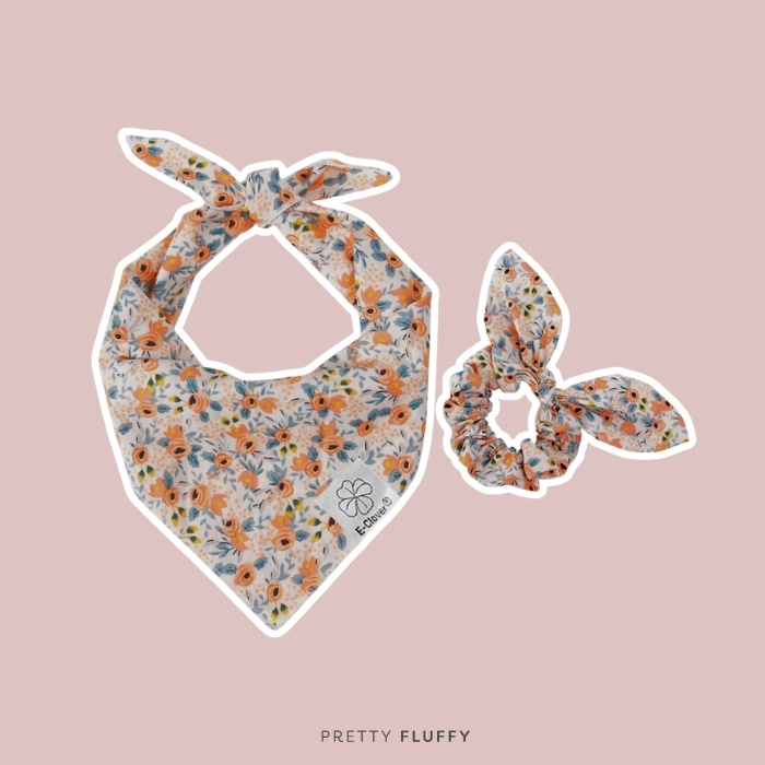 E-Clover Dog Bandanas & Matching Scrunchie Set