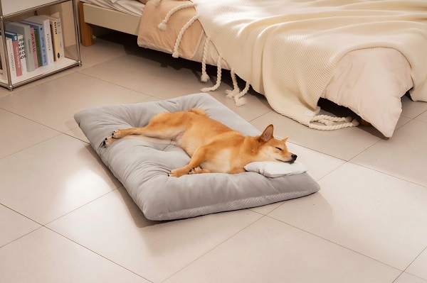 FUNNY FUZZY Washable Dog Bed,Reversible Plush Dog Crate Mat