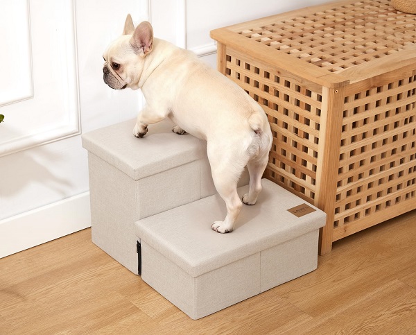 Love's cabin Foldable Dog Stairs for High Bed