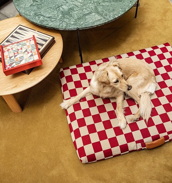Lay Lo Red Checker Dog Bed