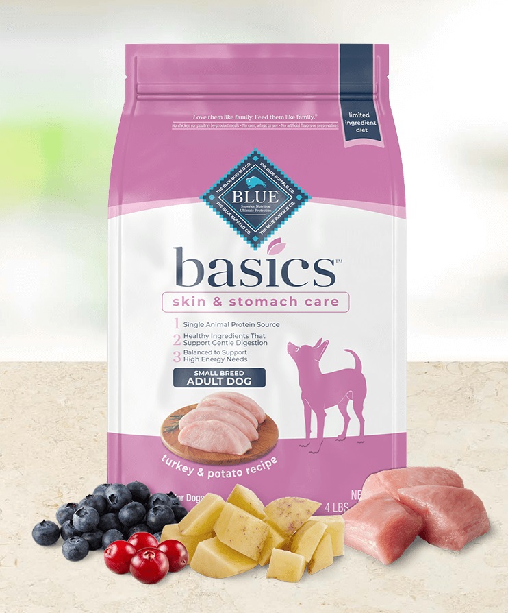 Blue Buffalo Basics Adult Small Breed Dry Dog Food for Skin & Stomach Care