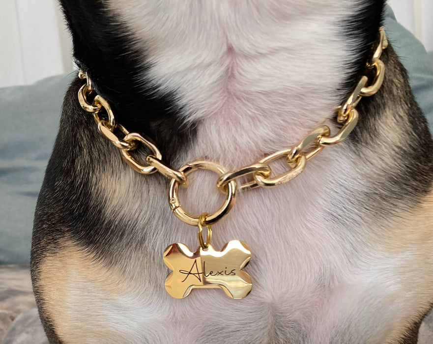 Luzie Crafts Australia Gold Chain Dog Collar
