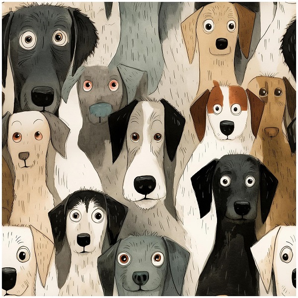 HAOKHOME Vintage Dog Wallpaper